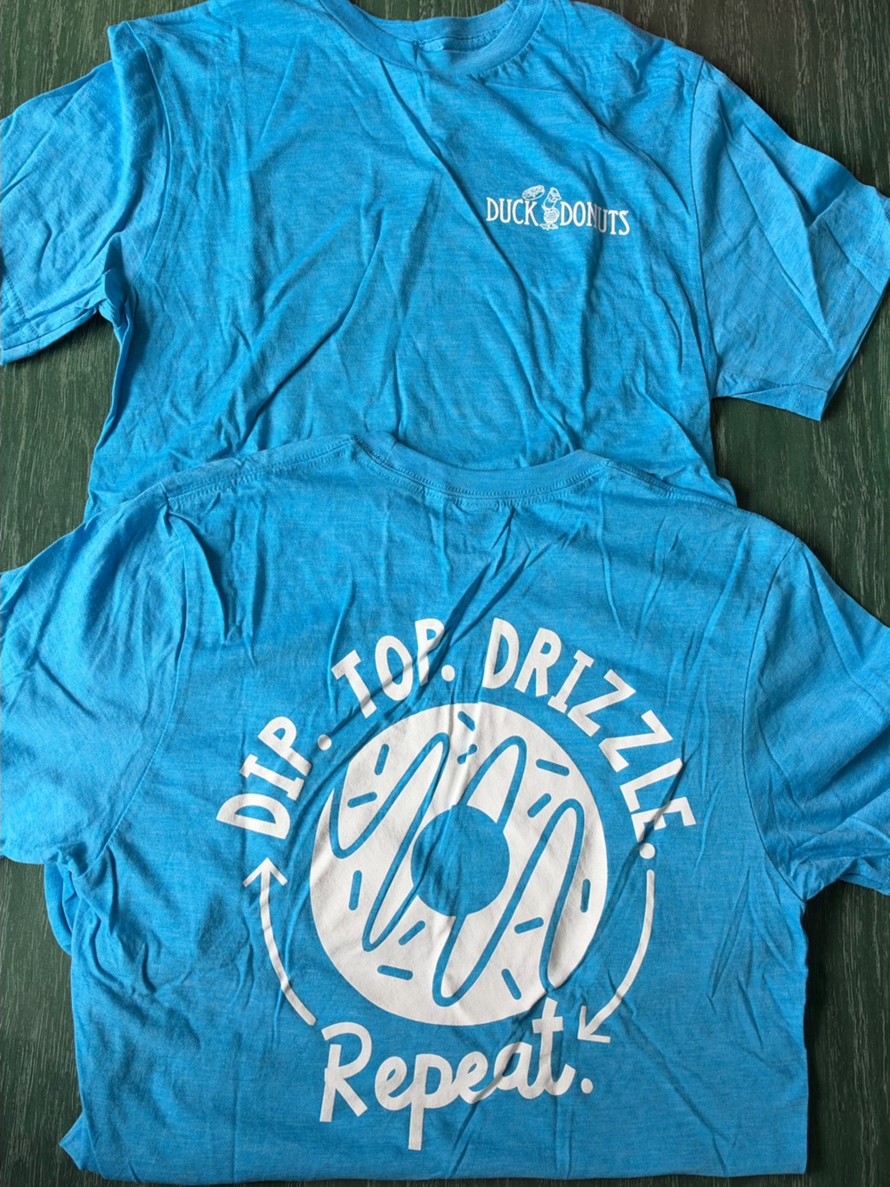 Duck Donuts Blue Graphic Crew Tee - Dip Top Drizzle Repeat